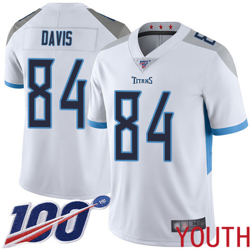 Tennessee Titans Limited White Youth Corey Davis Road Jersey NFL Football #84 100th Season Vapor Untouchable
